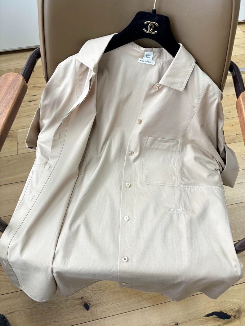 Hermes Casual Khaki Roll Sleeve Shirt Size 34 Size S / US 4 / IT 40 - 6 Thumbnail