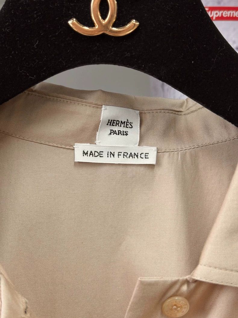 Hermes Casual Khaki Roll Sleeve Shirt Size 34 Size S / US 4 / IT 40 - 5 Thumbnail