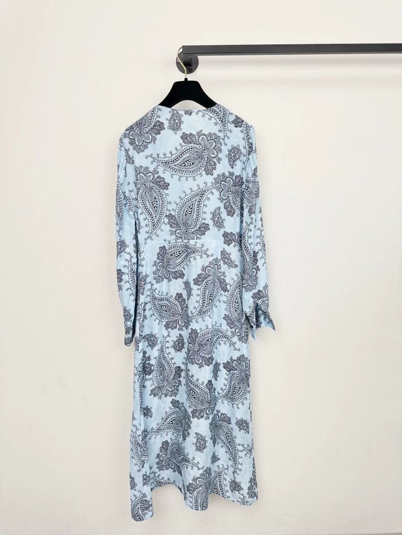 Celine Sandro Floral Print Long Sleeve Dress Size M / US 6-8 / IT 42-44 - 5 Thumbnail