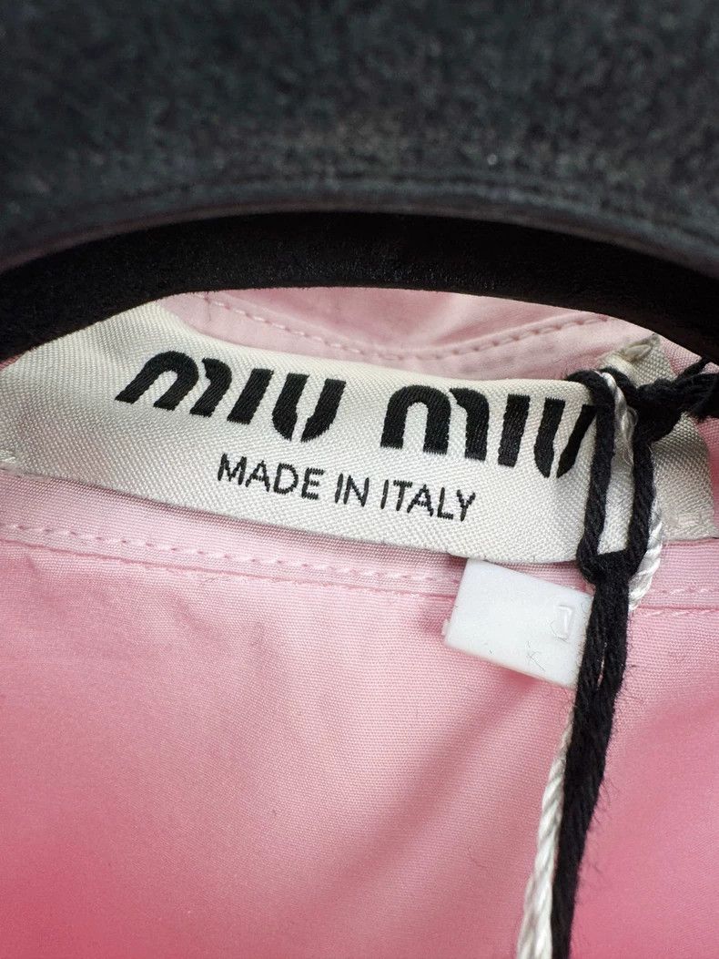 Prada Miumiu Pink Cropped Shirt with Logo Size S / US 4 / IT 40 - 2 Thumbnail