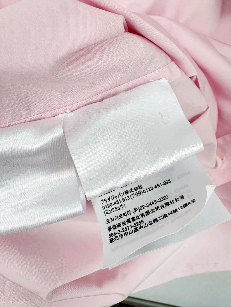 Prada Miumiu Pink Cropped Shirt with Logo Size S / US 4 / IT 40 - 4 Thumbnail