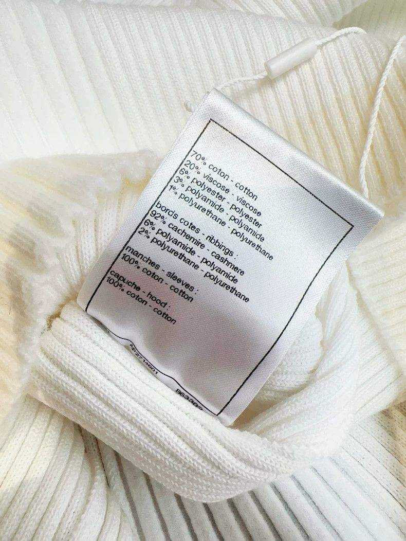Chanel Chanel White Hooded Knit Top with Logo Size M / US 6-8 / IT 42-44 - 7 Thumbnail