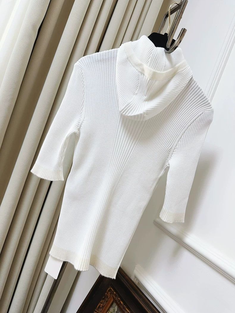 Chanel Chanel White Hooded Knit Top with Logo Size M / US 6-8 / IT 42-44 - 2 Thumbnail