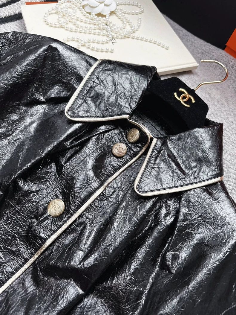 Chanel Chanel Black Short Puff Sleeve Leather Jacket Size S / US 4 / IT 40 - 5 Thumbnail
