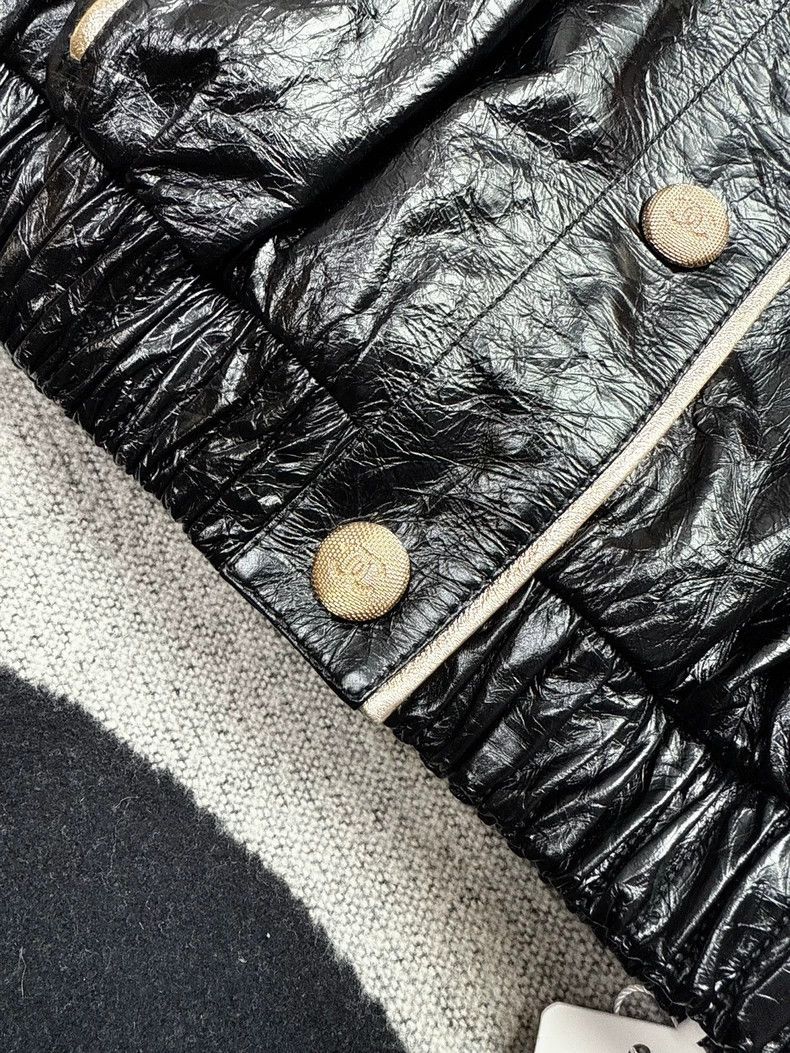 Chanel Chanel Black Short Puff Sleeve Leather Jacket Size S / US 4 / IT 40 - 4 Thumbnail