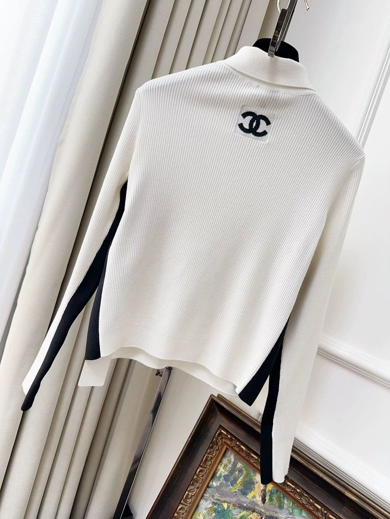 Chanel Chanel Coco Neige Black Trim Knit Top Size XS / US 0-2 / IT 36-38 - 2 Thumbnail