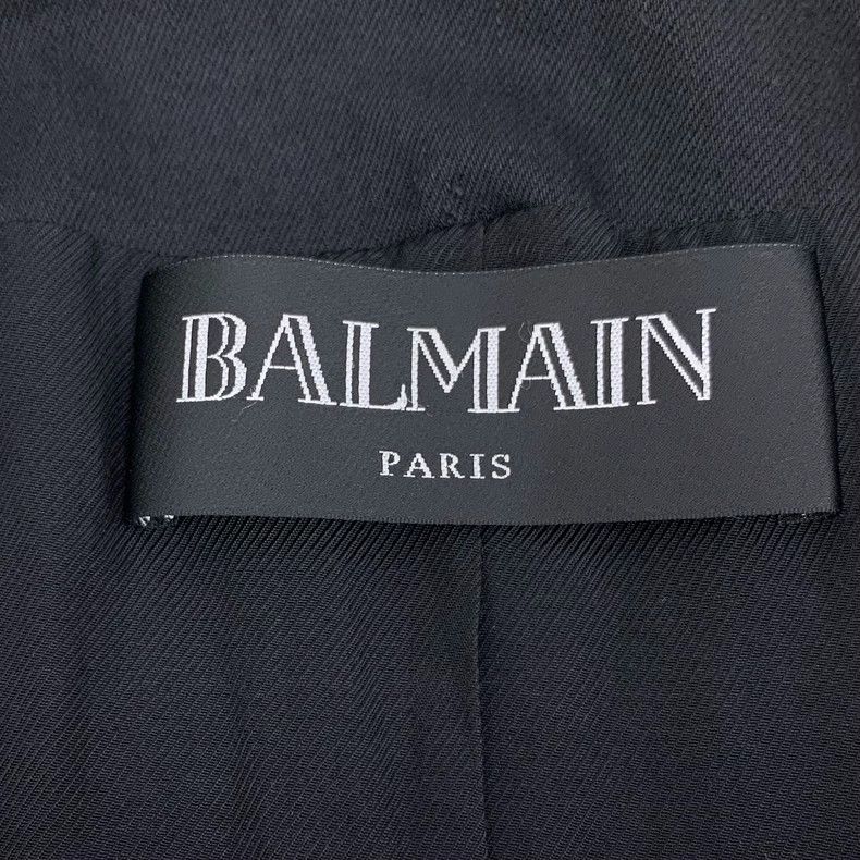 Balmain Balmain Black Checkered Cotton Blazer V-Neck Size M / US 6-8 / IT 42-44 - 5 Thumbnail