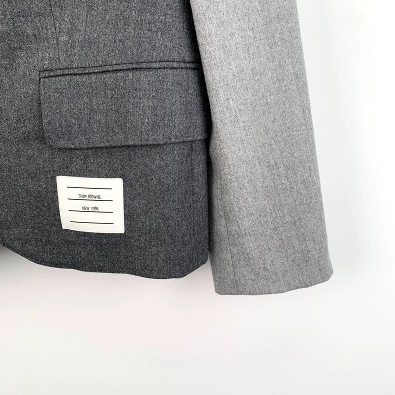 Thom Browne Gray Wool Blended Suit Jacket by Thom Browne Size M / US 6-8 / IT 42-44 - 4 Thumbnail