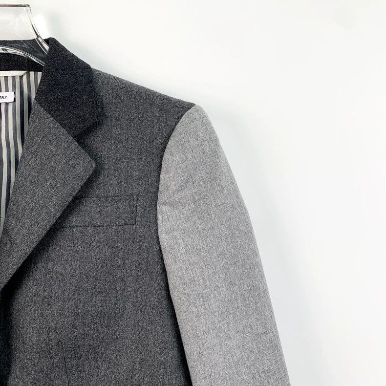Thom Browne Gray Wool Blended Suit Jacket by Thom Browne Size M / US 6-8 / IT 42-44 - 3 Thumbnail