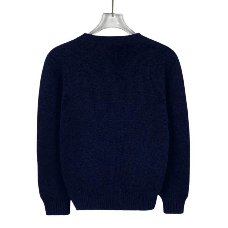 Prada Miu Miu Navy Wool Sweater with Embroidery Size S / US 4 / IT 40 - 2 Thumbnail