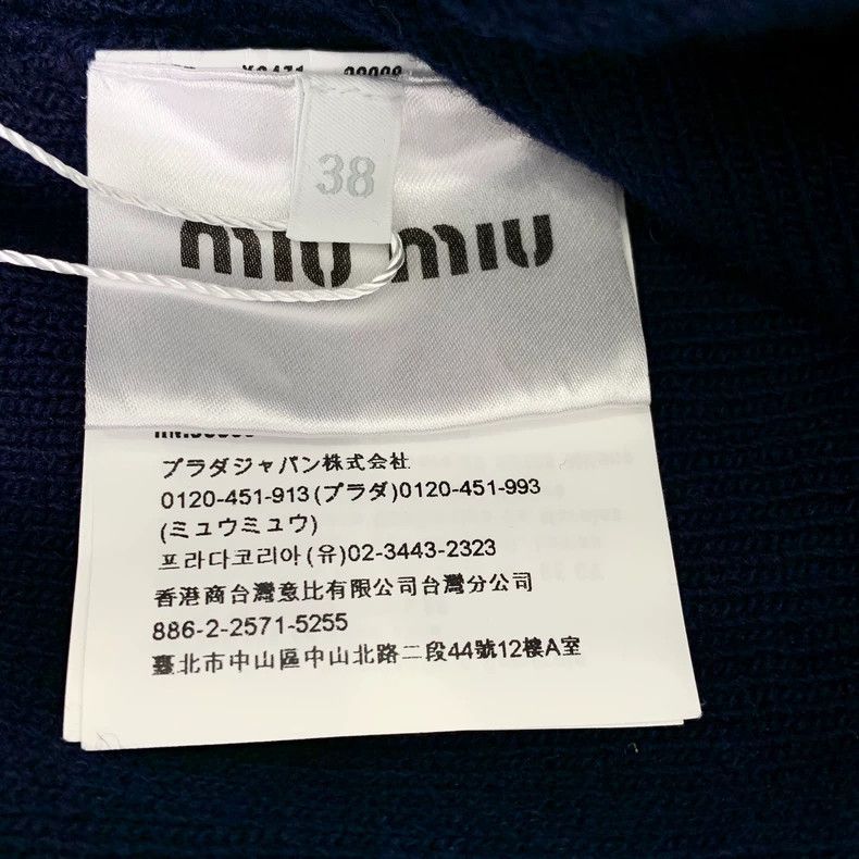 Prada Miu Miu Navy Wool Sweater with Embroidery Size S / US 4 / IT 40 - 7 Thumbnail