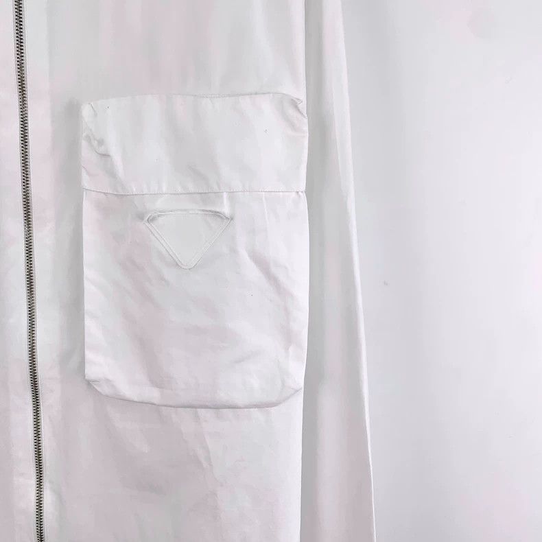 Prada Prada White Cotton Long Sleeve Zipper Shirt Size M / US 6-8 / IT 42-44 - 5 Thumbnail