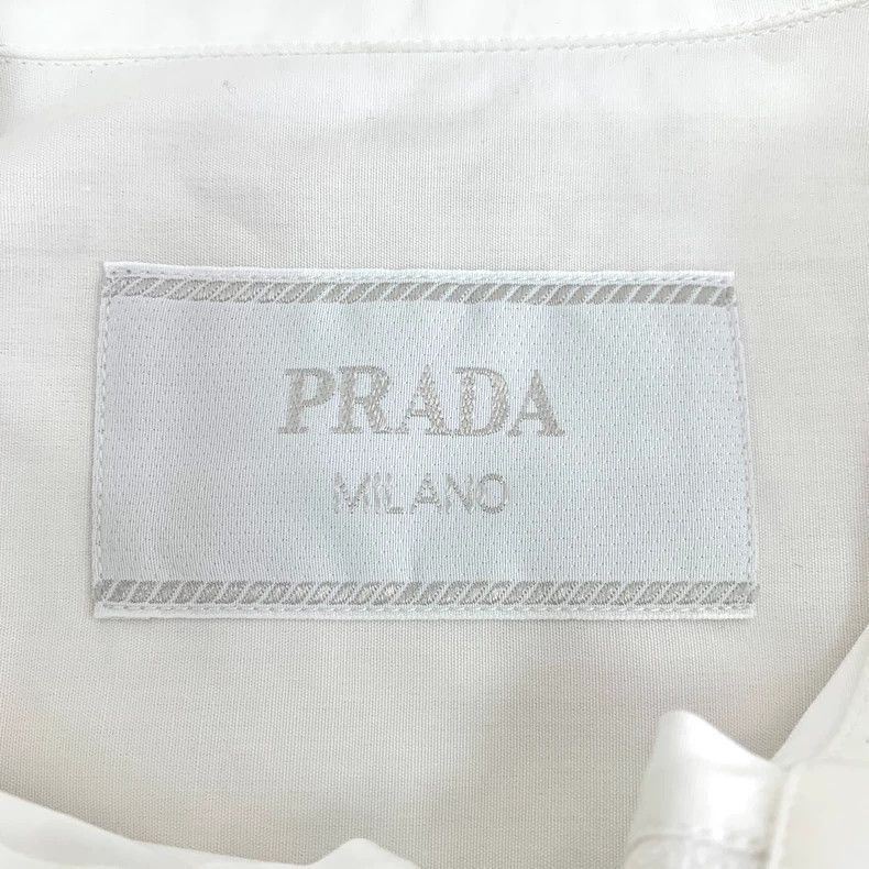Prada Prada White Cotton Long Sleeve Zipper Shirt Size M / US 6-8 / IT 42-44 - 6 Thumbnail