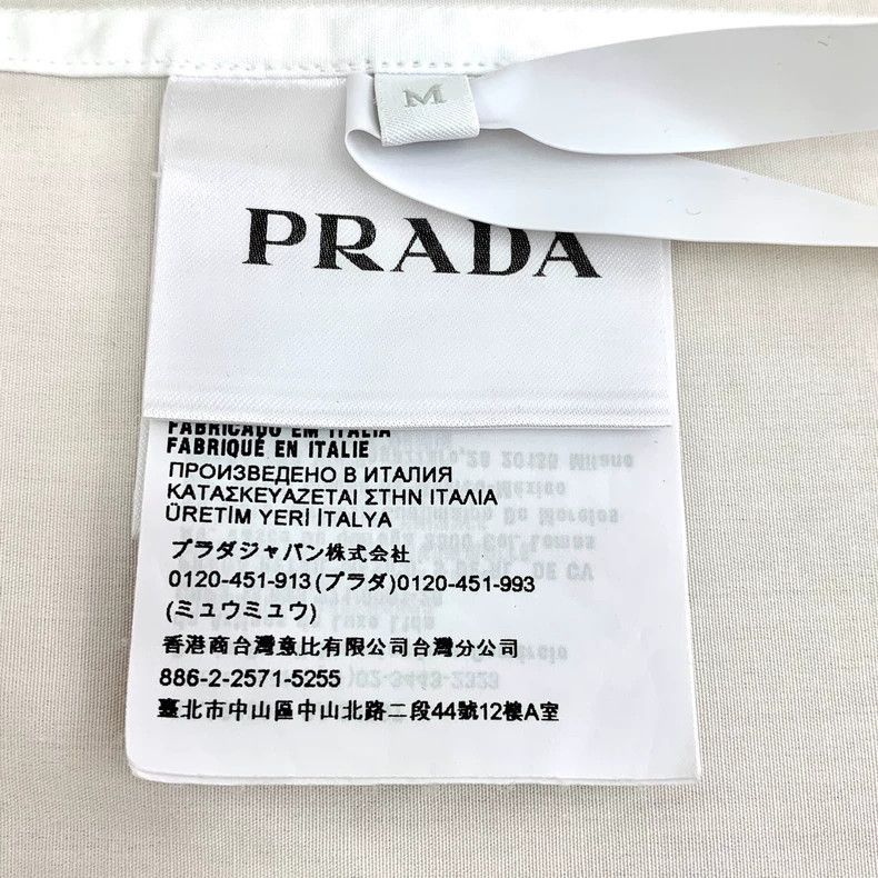 Prada Prada White Cotton Long Sleeve Zipper Shirt Size M / US 6-8 / IT 42-44 - 7 Thumbnail
