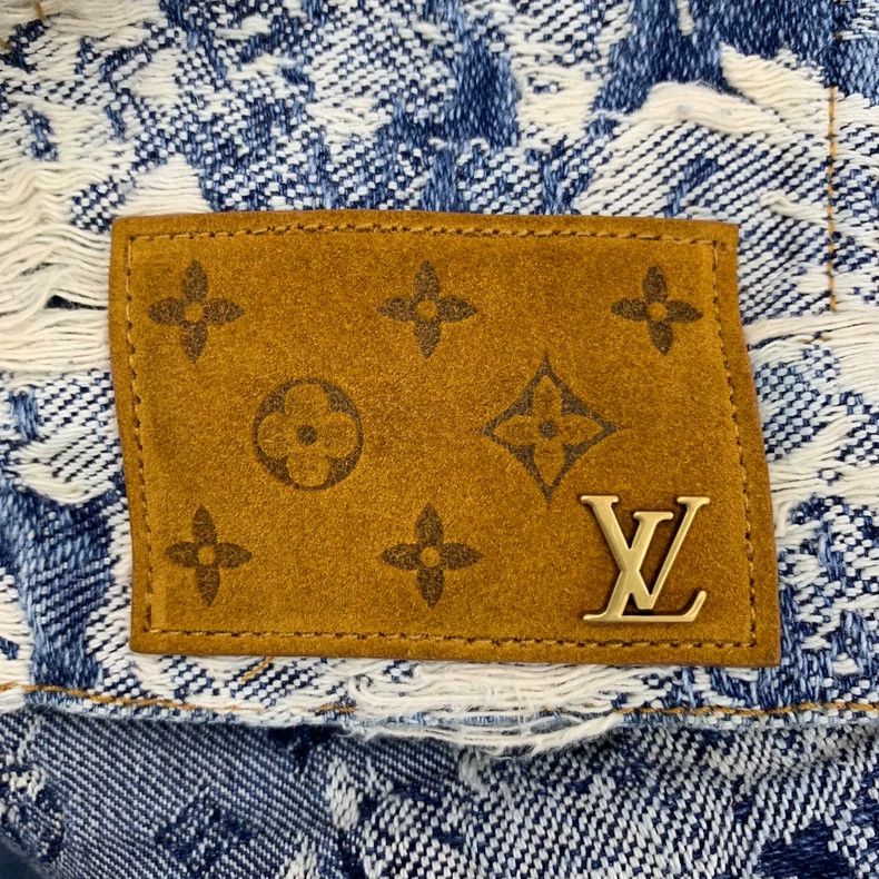 Louis Vuitton Louis Vuitton Blue Floral Denim Jacket Size L / US 10 / IT 46 - 5 Thumbnail