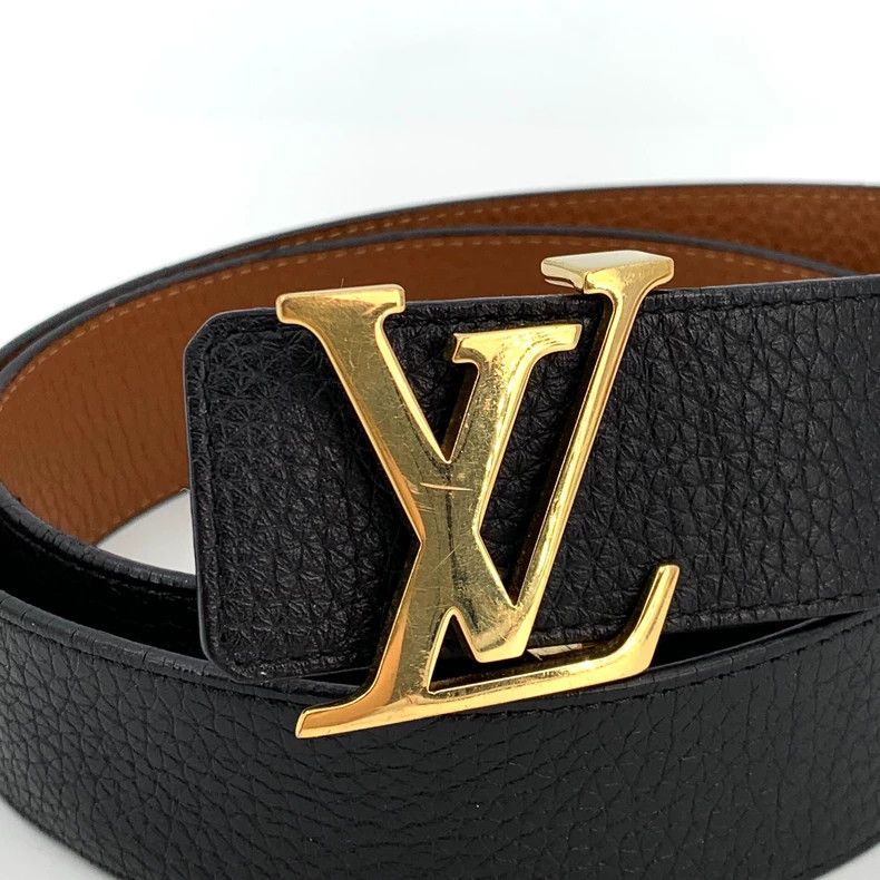 Louis Vuitton Louis Vuitton Black Leather Logo Belt Size ONE SIZE - 2 Thumbnail