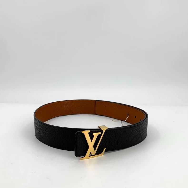Louis Vuitton Louis Vuitton Black Leather Logo Belt Size ONE SIZE - 3 Thumbnail
