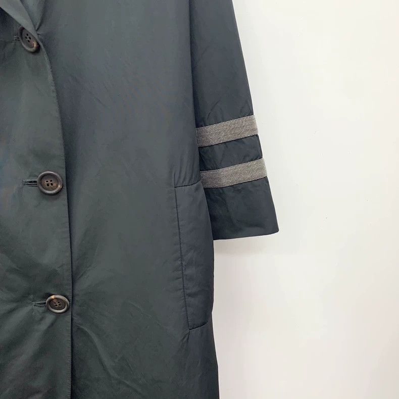 Brunello Cucinelli Brunello Cucinelli Black Double-Breasted Trench Coat Size M / US 6-8 / IT 42-44 - 4 Thumbnail