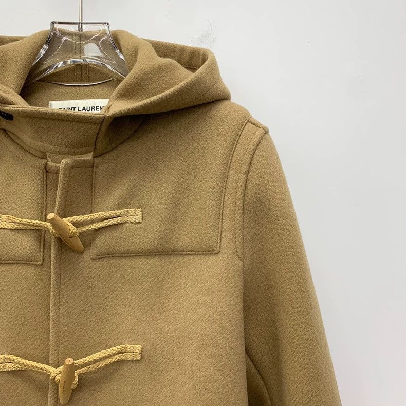 Saint Laurent Paris Saint Laurent Brown Wool Hooded Coat Size L / US 10 / IT 46 - 3 Thumbnail