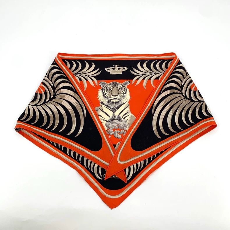 Hermes Hermes Colorful Tiger Silk Triangle Scarf Size ONE SIZE - 2 Thumbnail