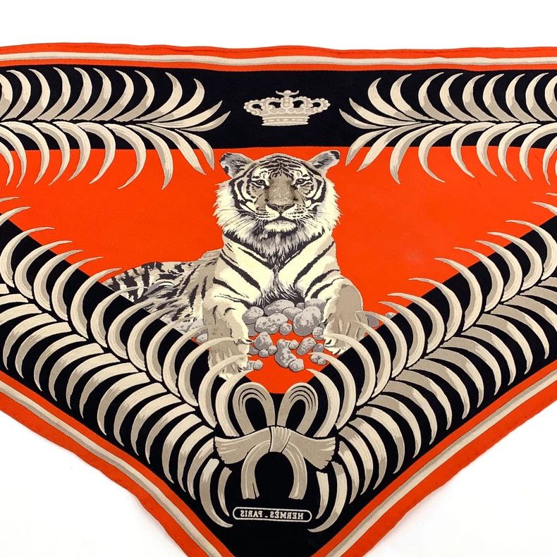 Hermes Hermes Colorful Tiger Silk Triangle Scarf Size ONE SIZE - 3 Thumbnail
