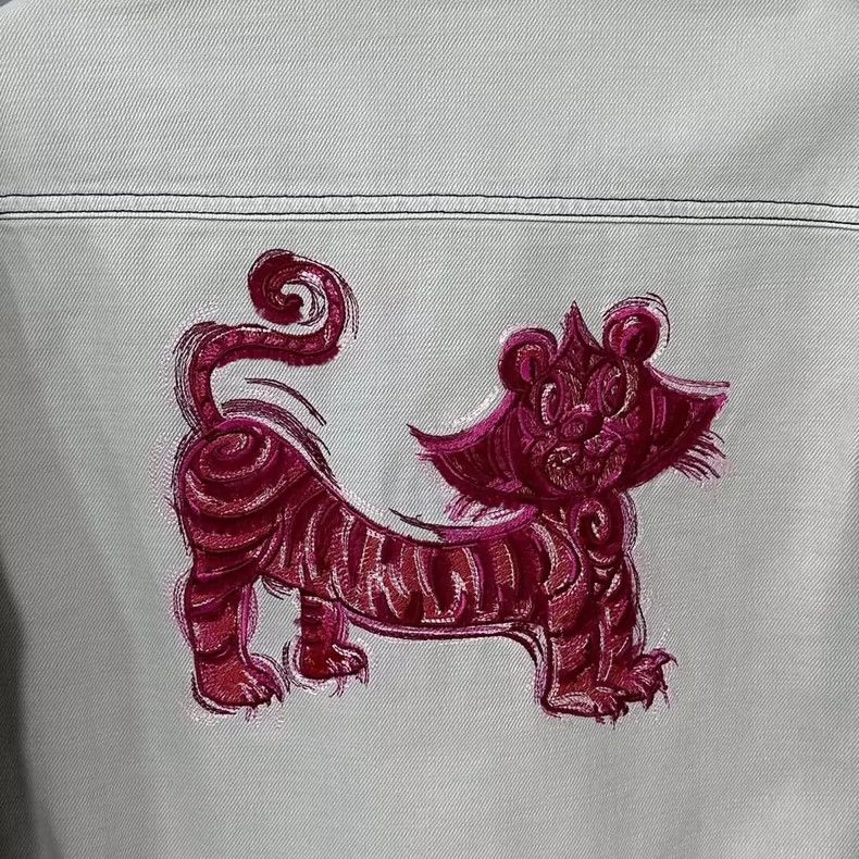 Dior Dior Tiger Embroidered Denim Jacket Size L / US 10 / IT 46 - 6 Thumbnail