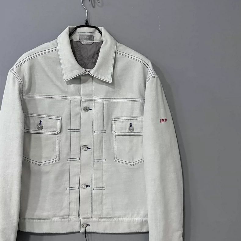 Dior Dior Tiger Embroidered Denim Jacket Size L / US 10 / IT 46 - 2 Thumbnail