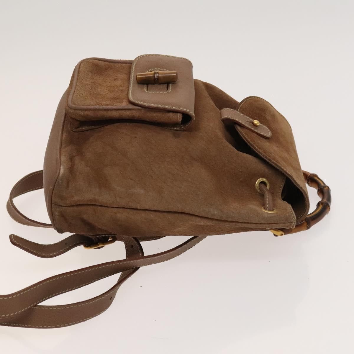 Gucci GUCCI Backpack Leather Brown Gold 003 3444 0030 Auth 121800 Size ONE SIZE - 3 Thumbnail