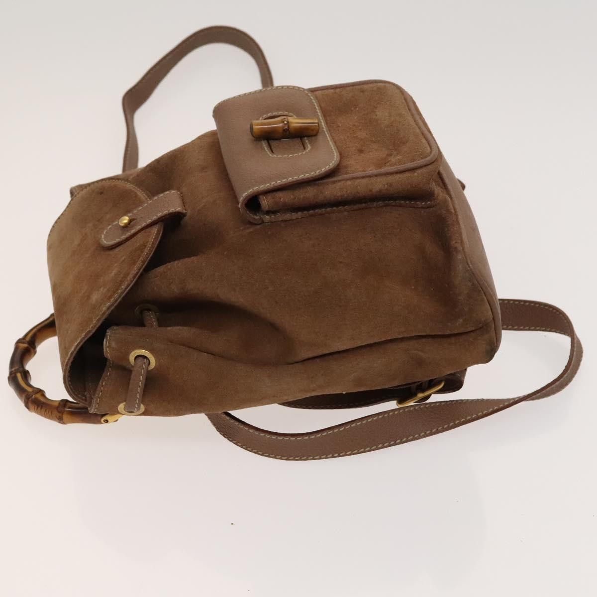 Gucci GUCCI Backpack Leather Brown Gold 003 3444 0030 Auth 121800 Size ONE SIZE - 4 Thumbnail