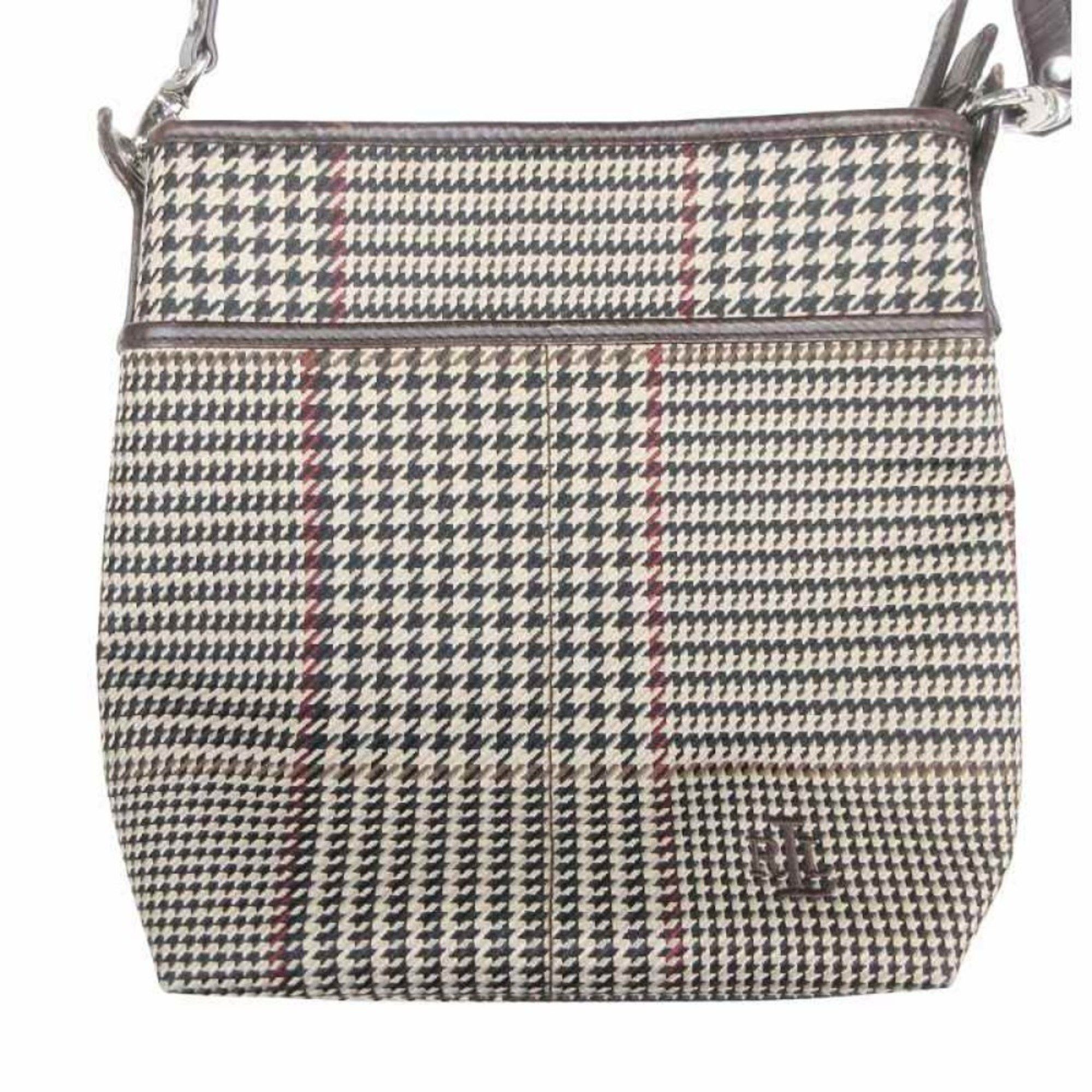 Ralph Lauren RALPH LAUREN Houndstooth Check Shoulder Bag Pochette Sacoche Beige Brown Women's Size ONE SIZE - 2 Thumbnail