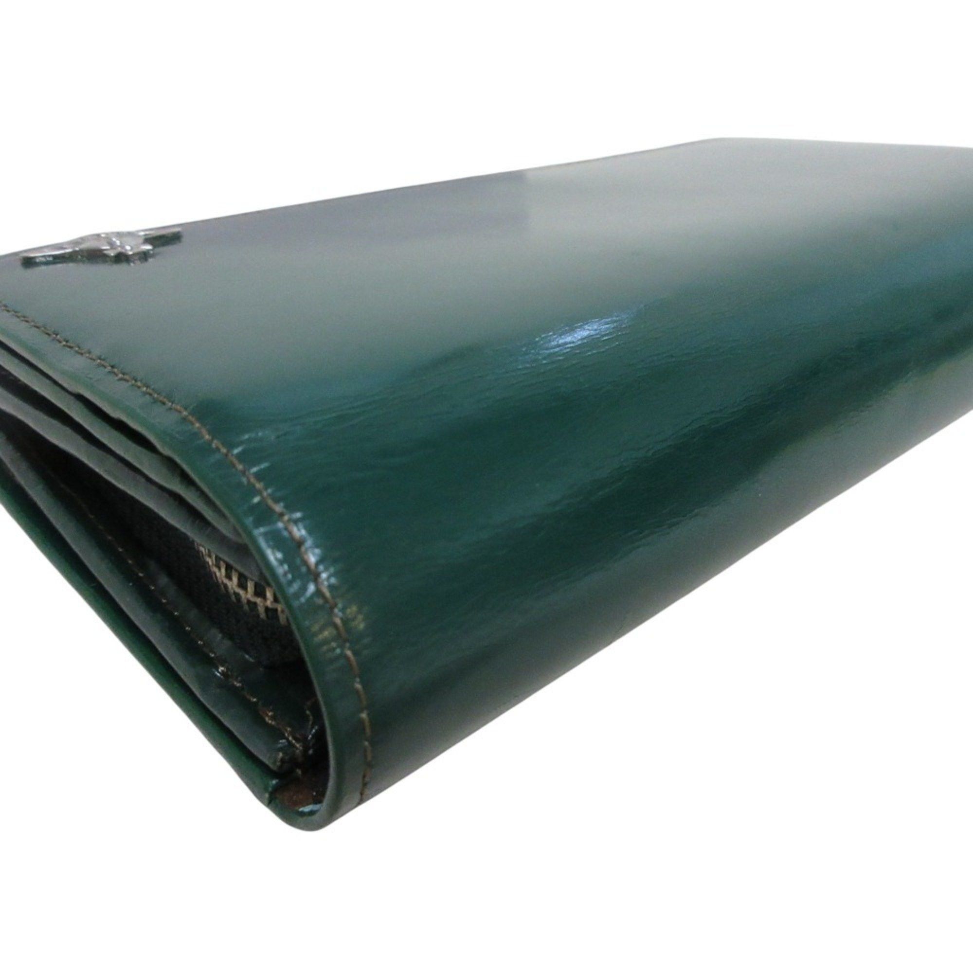 Vivienne Westwood Vivienne Westwood Leather Long Wallet, Bi-fold, Green, Women's Size ONE SIZE - 8 Thumbnail