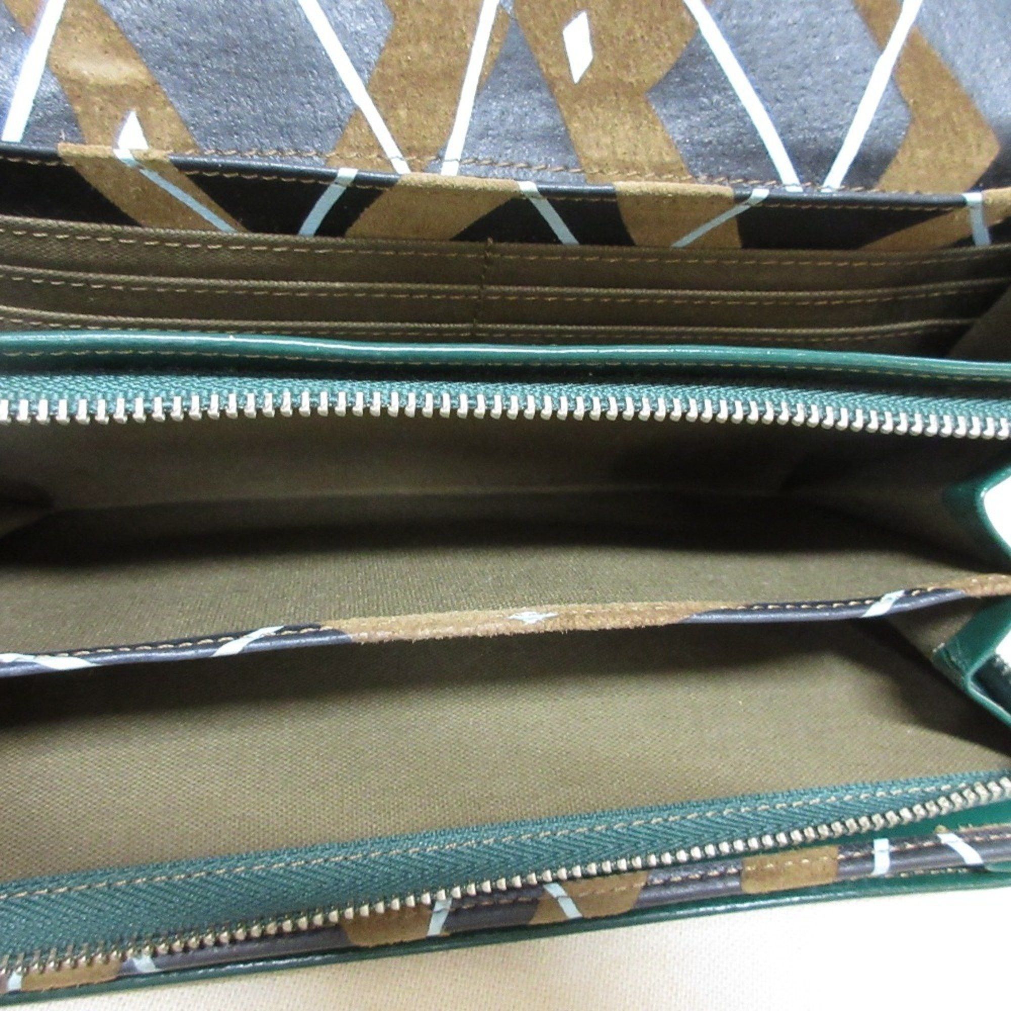 Vivienne Westwood Vivienne Westwood Leather Long Wallet, Bi-fold, Green, Women's Size ONE SIZE - 10 Thumbnail