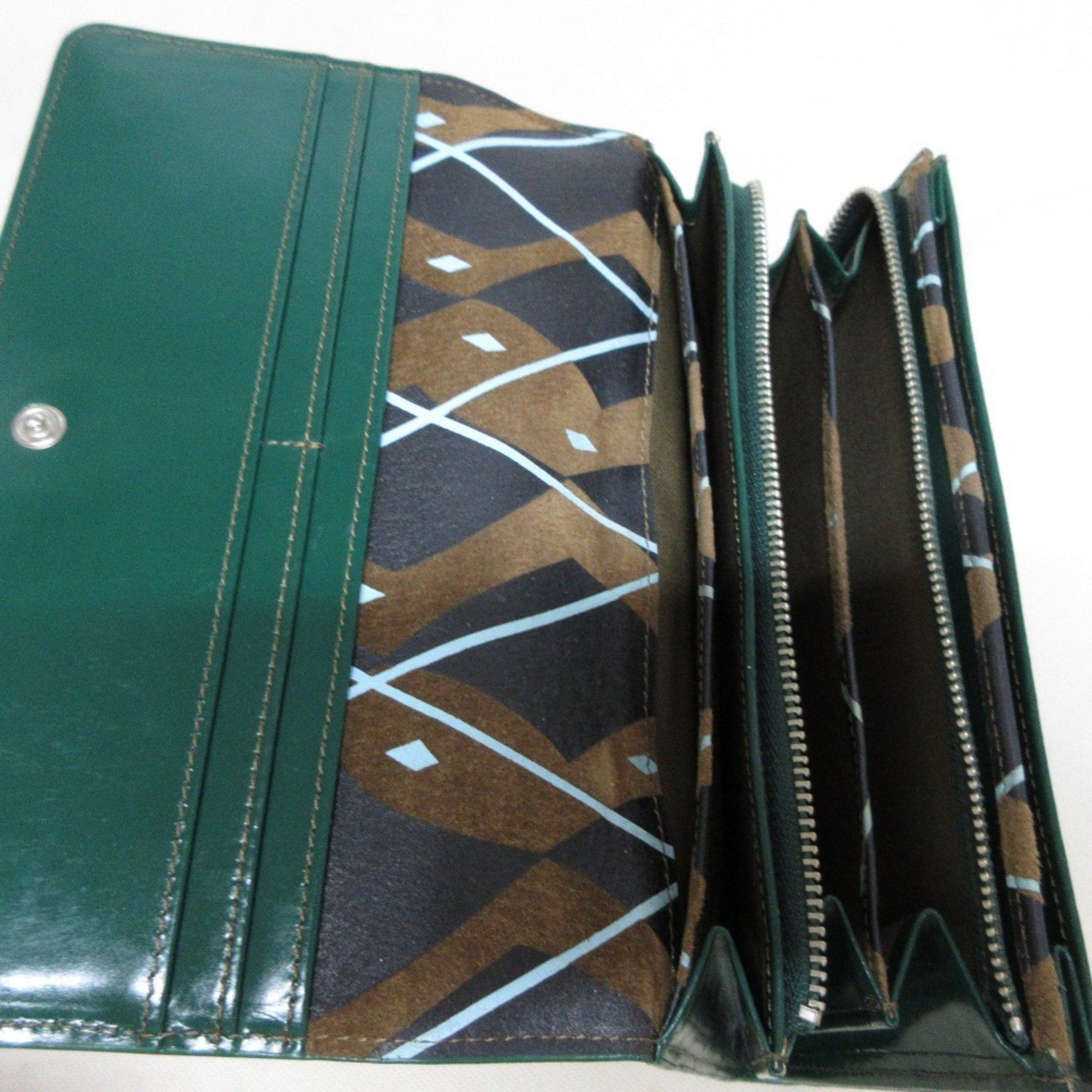 Vivienne Westwood Vivienne Westwood Leather Long Wallet, Bi-fold, Green, Women's Size ONE SIZE - 3 Thumbnail