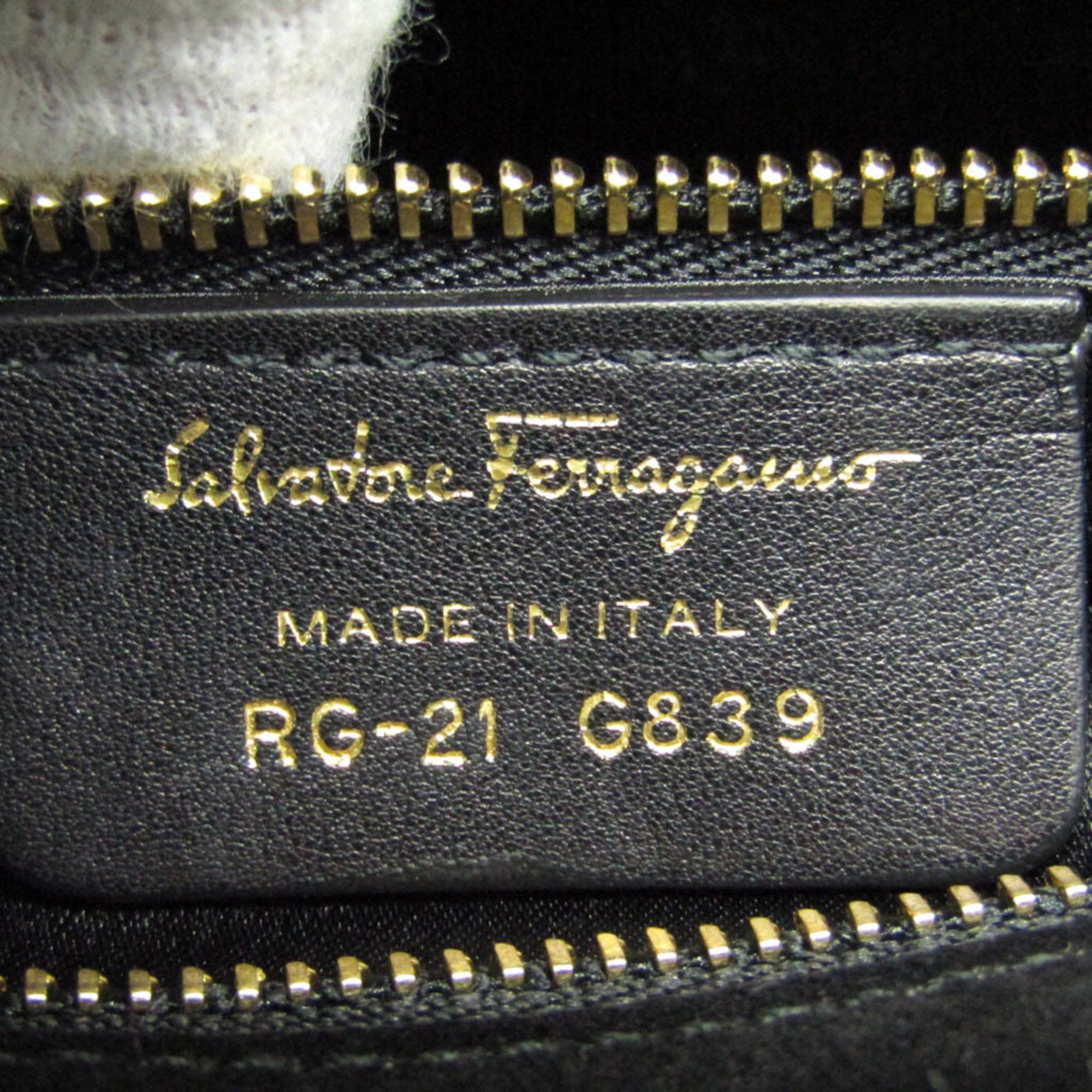 Salvatore Ferragamo Salvatore Ferragamo RG-21 G839 Women's Leather,Leather Tote Bag Black Size ONE SIZE - 12 Thumbnail
