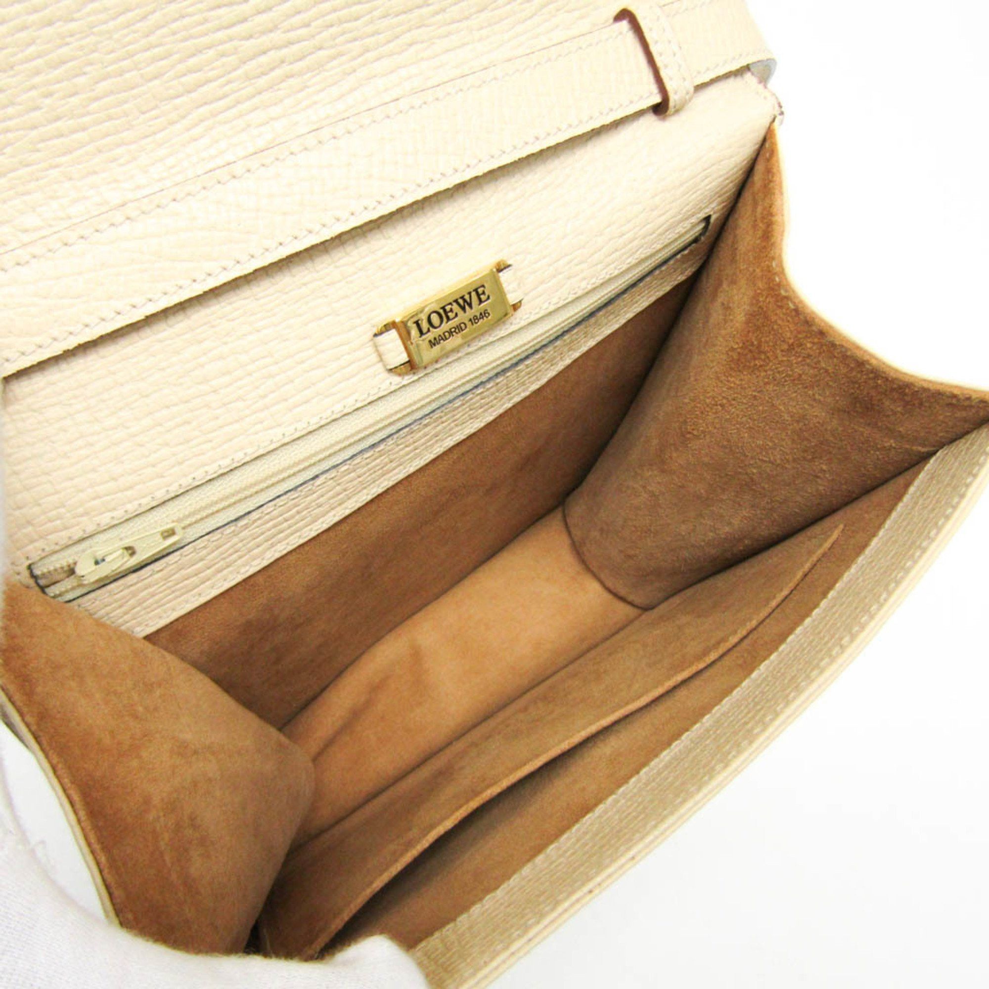Loewe Loewe Barcelona Women's Leather Handbag,Shoulder Bag Cream Size ONE SIZE - 3 Thumbnail