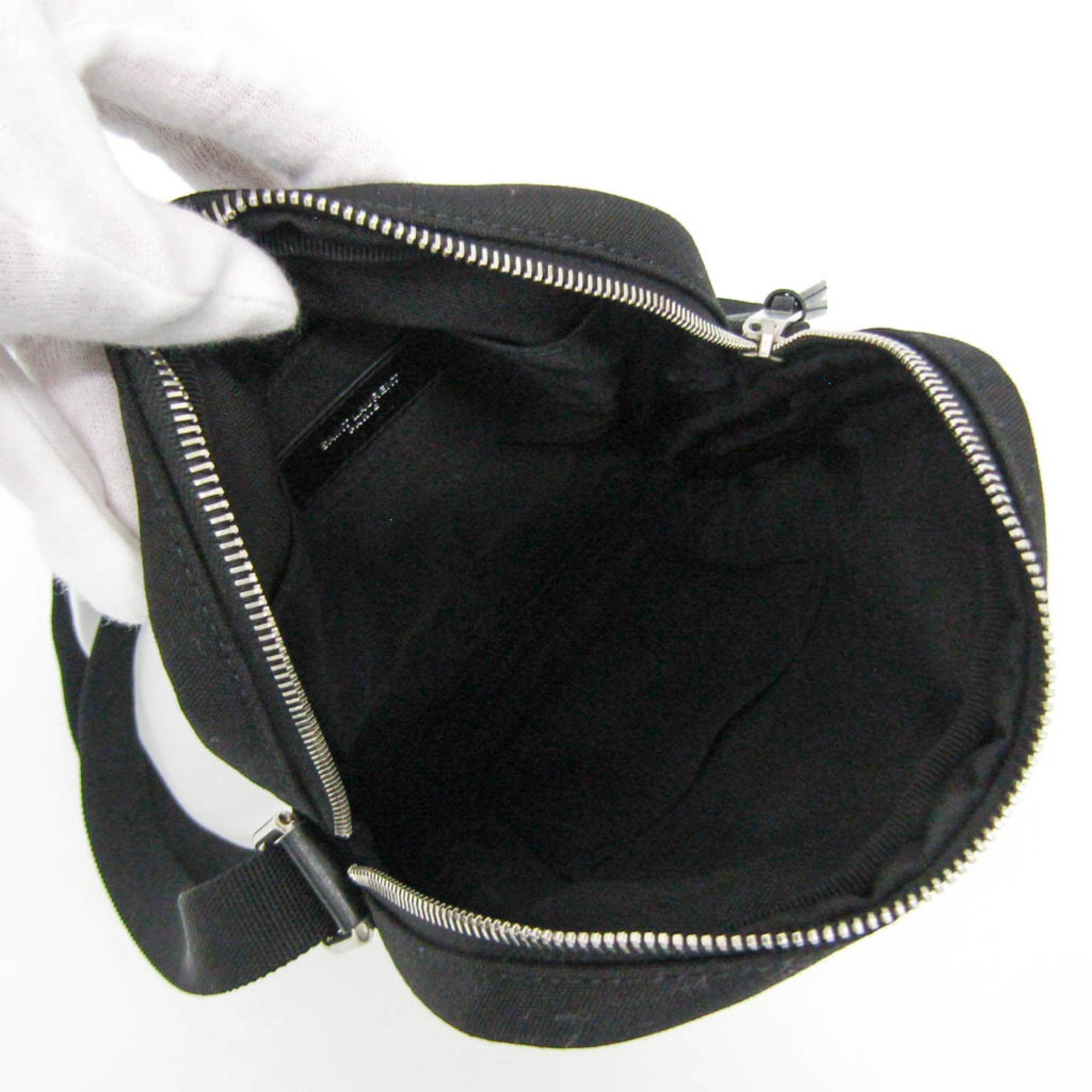 Saint Laurent Paris Saint Laurent Rivington 482777 Men,Women Leather,Canvas Shoulder Bag Black Size ONE SIZE - 4 Thumbnail