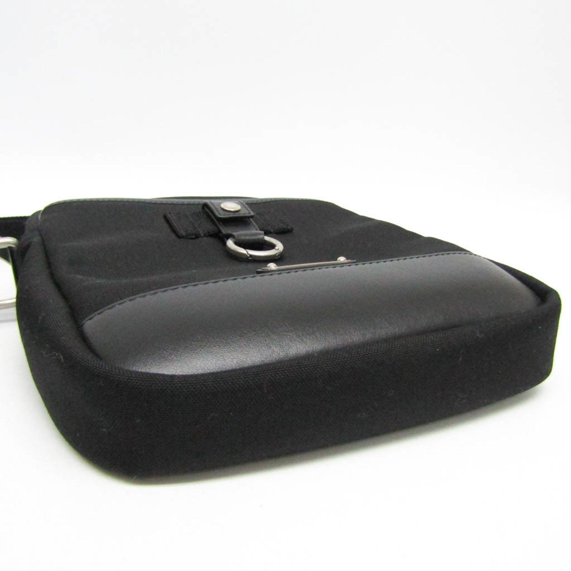 Saint Laurent Paris Saint Laurent Rivington 482777 Men,Women Leather,Canvas Shoulder Bag Black Size ONE SIZE - 6 Thumbnail