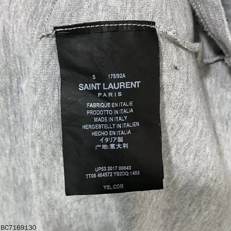 Saint Laurent Paris Saint Laurent Gray Short Sleeve T-Shirt Size S / US 4 / IT 40 - 5 Thumbnail