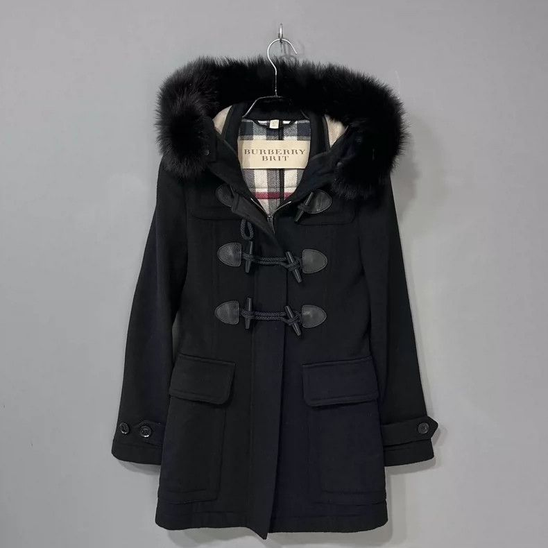 Burberry Burberry Wool Coat with Fur Collar Size XS / US 0-2 / IT 36-38 - 2 Thumbnail