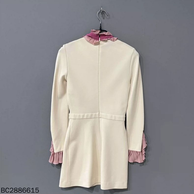 Gucci Ruffled Pearl Button Dress by GUCCI Size S / US 4 / IT 40 - 3 Thumbnail