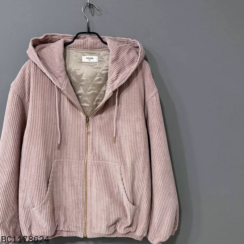 Celine Pink Corduroy Celine Hooded Jacket Size M / US 6-8 / IT 42-44 - 2 Thumbnail