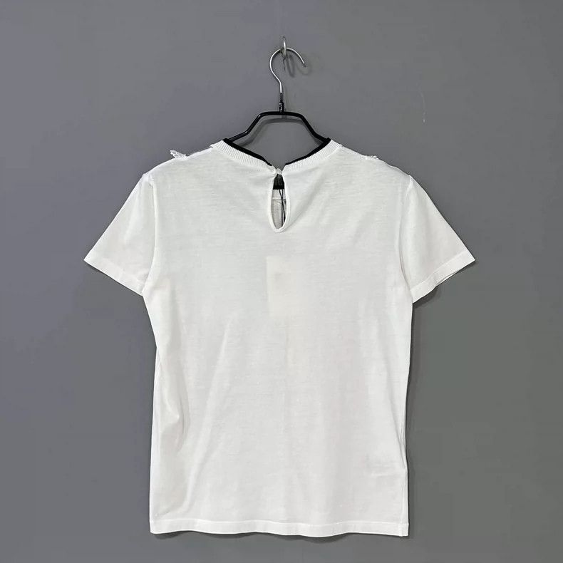 Miu Miu Lace Collar White T-Shirt from MIUMIU Size S / US 4 / IT 40 - 3 Thumbnail