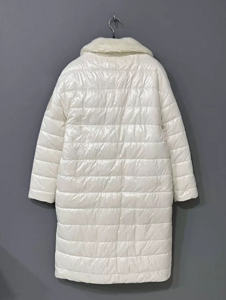 Moncler Cream Double-Sided Faux Fur Coat Size L / US 10 / IT 46 - 6 Thumbnail