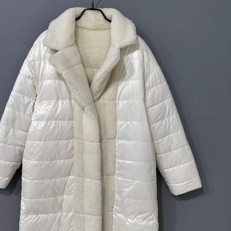 Moncler Cream Double-Sided Faux Fur Coat Size L / US 10 / IT 46 - 2 Thumbnail
