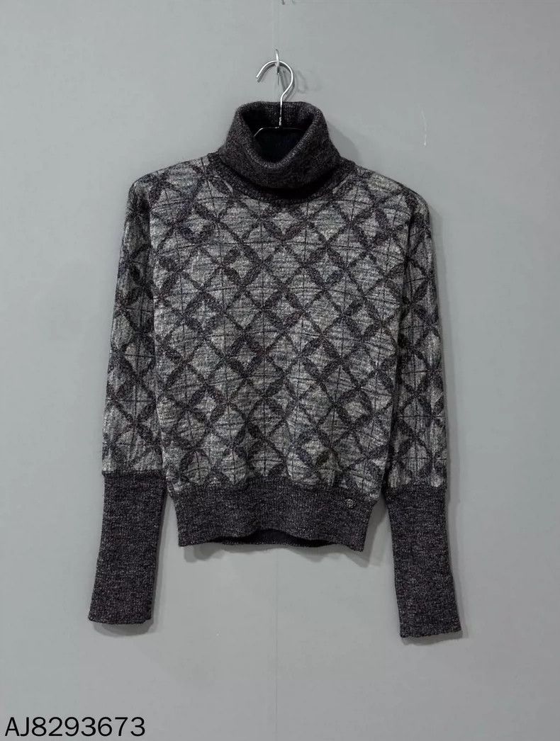 Chanel High Neck Diamond Pattern Sweater Size XS / US 0-2 / IT 36-38 - 3 Thumbnail