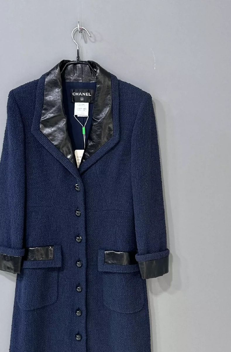 Chanel Blue Collar Button Coat by Chanel Size M / US 6-8 / IT 42-44 - 2 Thumbnail