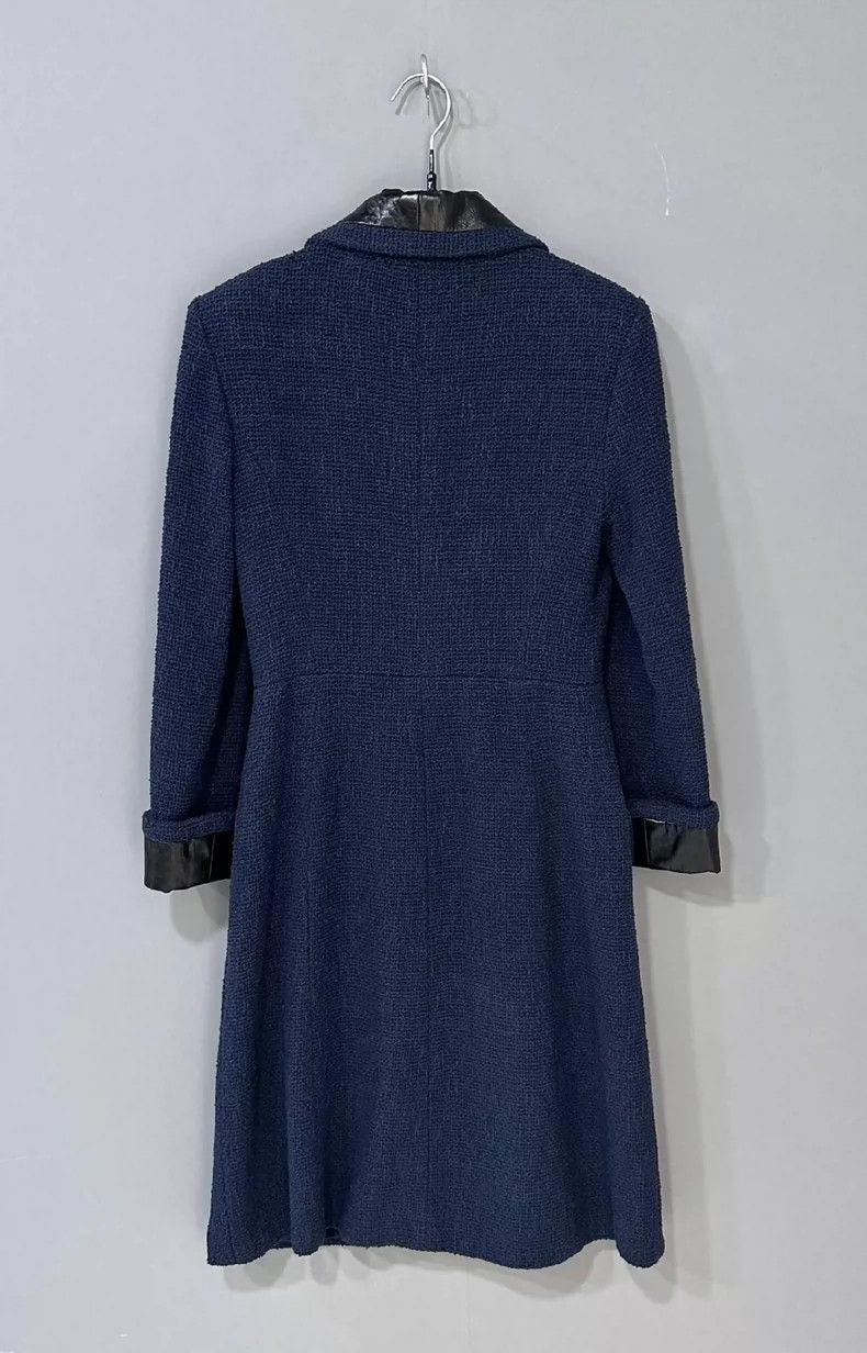 Chanel Blue Collar Button Coat by Chanel Size M / US 6-8 / IT 42-44 - 3 Thumbnail