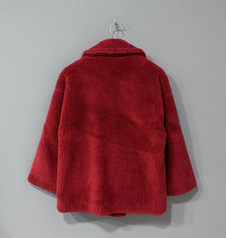 Moncler Red Short Teddy Coat by MaxMara Size S / US 4 / IT 40 - 3 Thumbnail