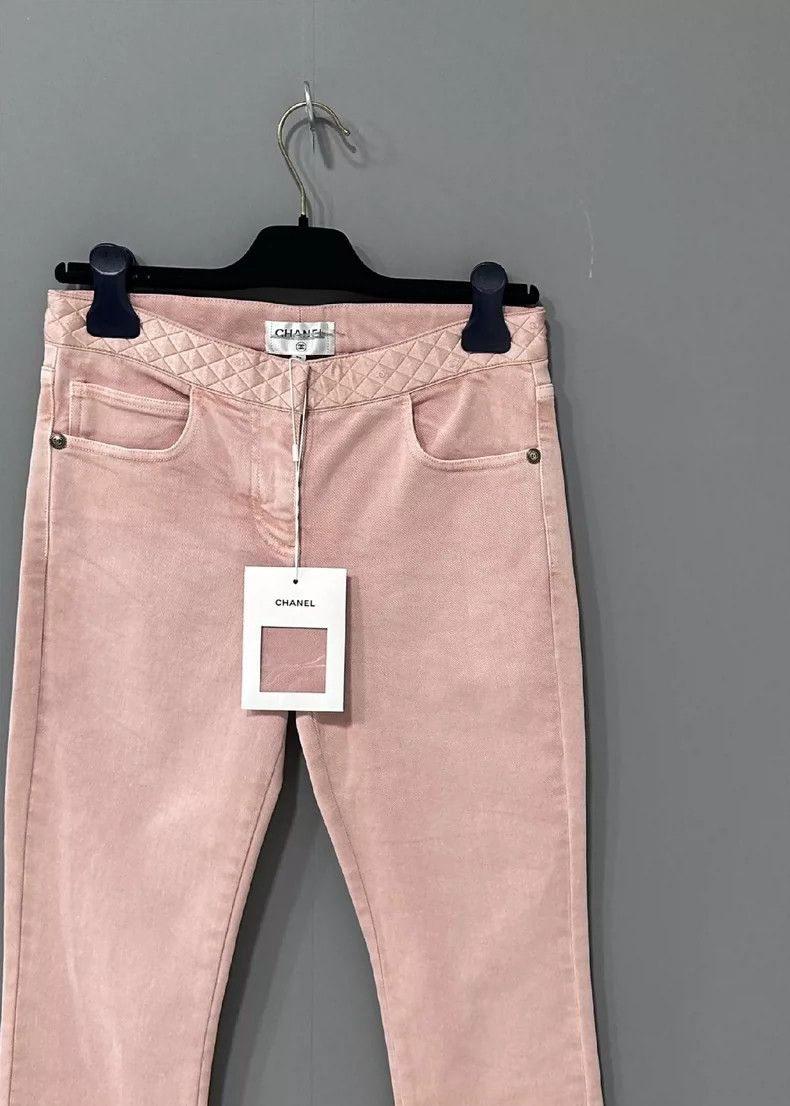 Chanel Pink Quilted Long Pants by Chanel Size 36" / US 14 / IT 50 - 2 Thumbnail