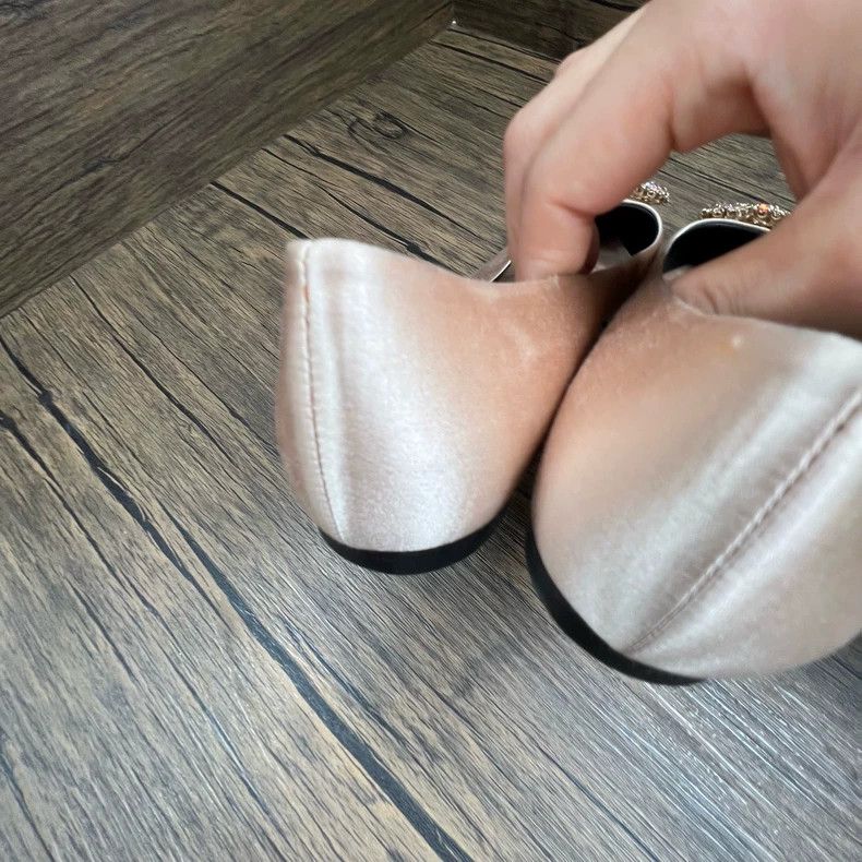 Roger Vivier Roger Vivier Pink Satin Flats with Rhinestones Size US 6 / IT 36 - 2 Thumbnail